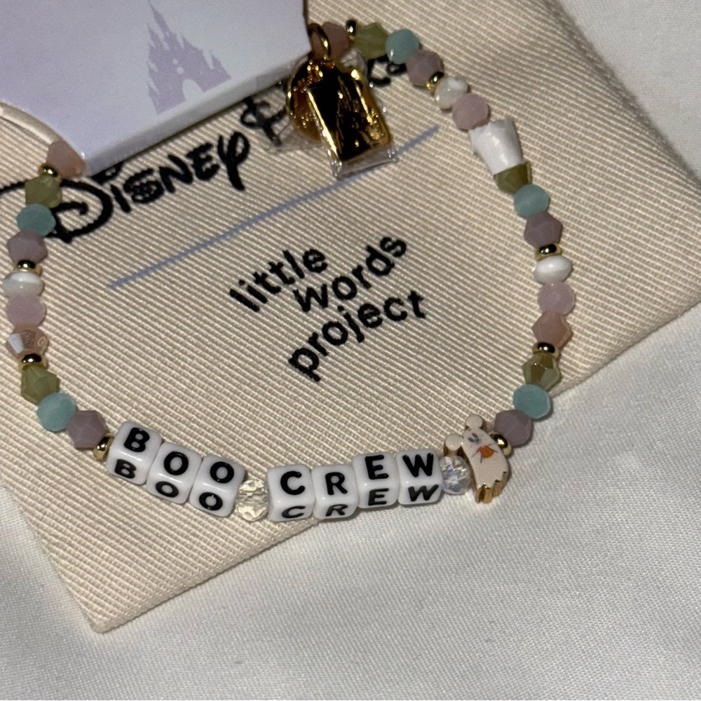 Disney Parks Little Words Project Mickey Boo Crew Halloween Beaded Bracelet